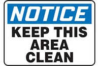 Housekeeping and Hygiene Signs
